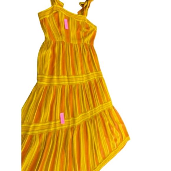 "A LOVE'S A" Tie Strap Tier Sundress SZ M Babydoll Boho Summer Fairy Core Flowy - Picture 10 of 16